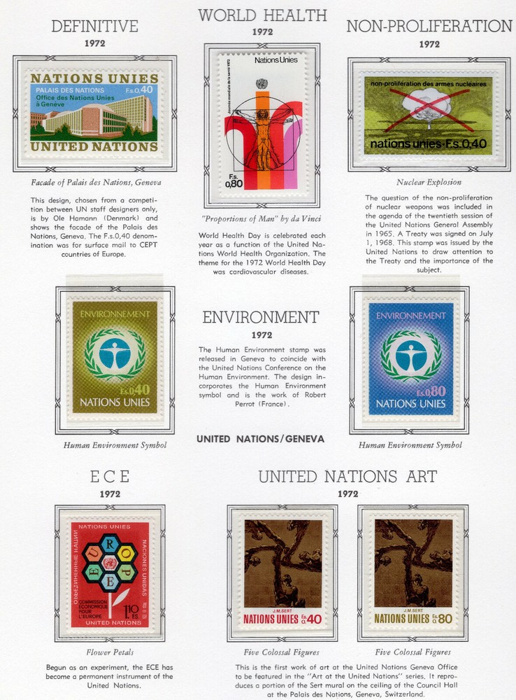 UN - Geneva . 1972 Year Set (22-29) . Mint Never Hinged
