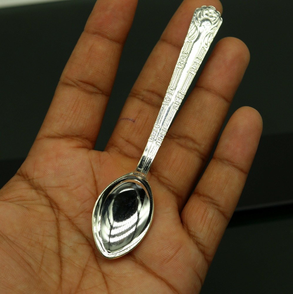fabulous sterling silver handmade solid silver 5" spoon kitchen utensils, vessel