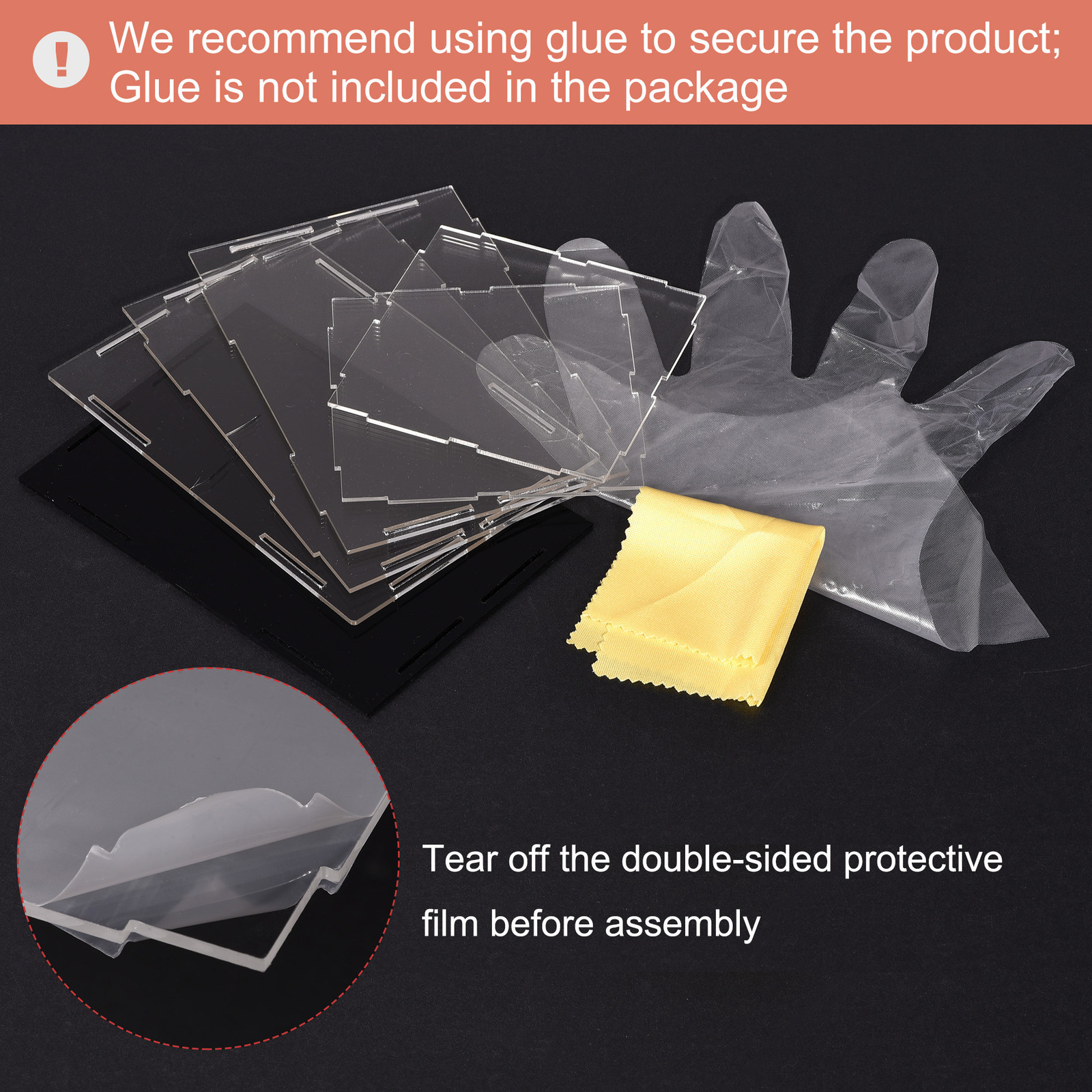 Acrylic Clear Display Case Box Dustproof Protection Showcase Box 25x10x10cm