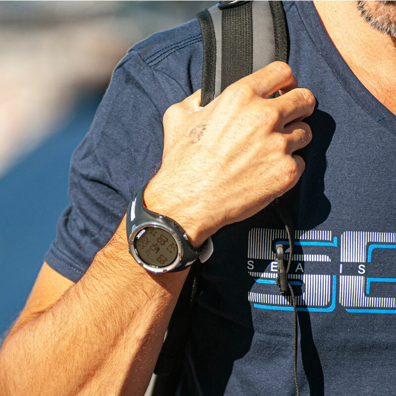 Seac Sub Action HR Black and Blue Computer Diver Diving Watch
