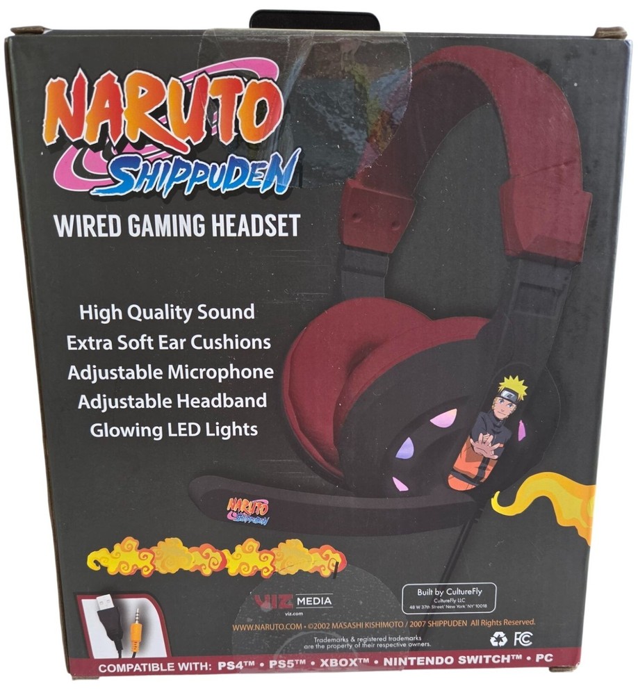 Naruto Shippuden Wired Gaming Headset - Compatible PS4 PS5 Xbox Switch PC