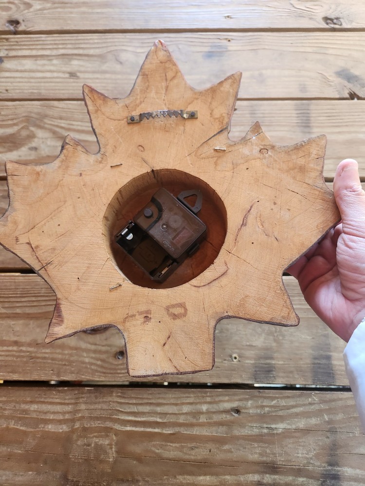Canadian Maple Leaf Wood Clock