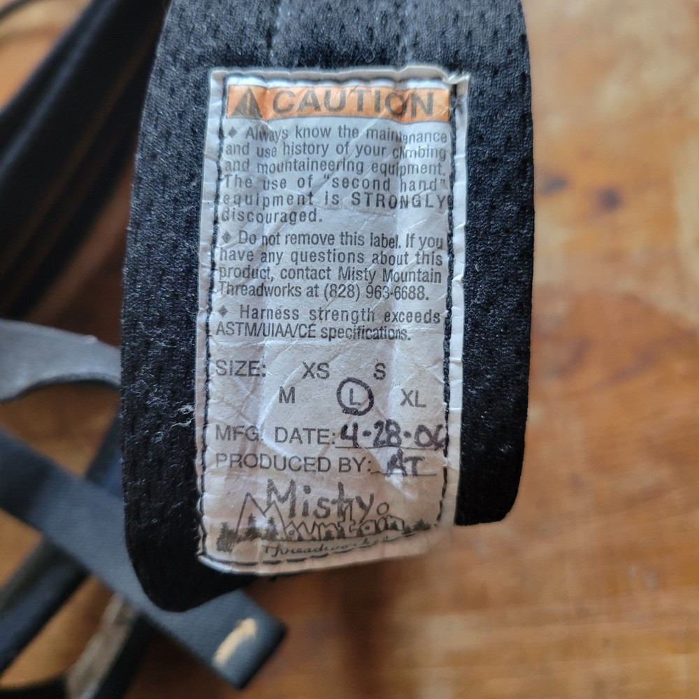 Misty Mountain Climbing Harness - Size Large