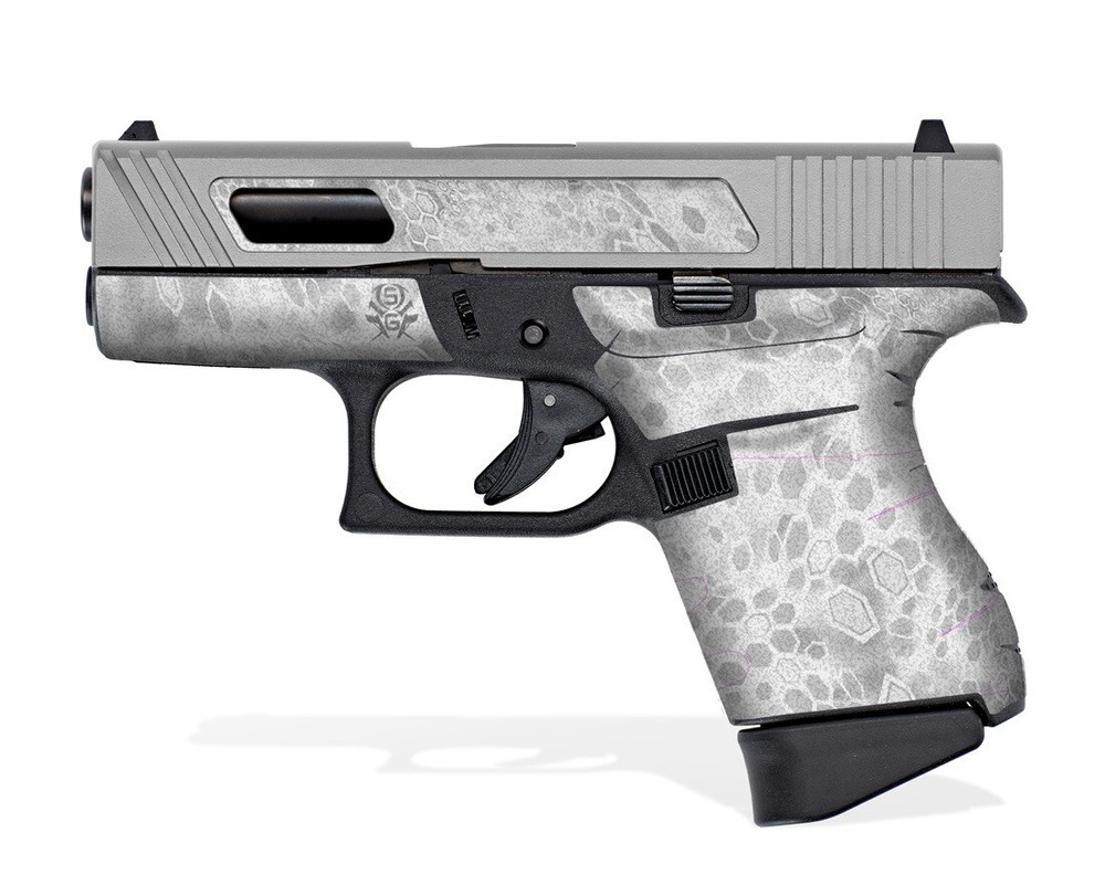 Glock 43X Decal Grip - Cryptic Camo (White)
