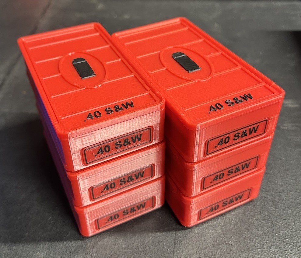 Stackable .40 S&W Ammo Box 50rd Capacity (6 Pack)