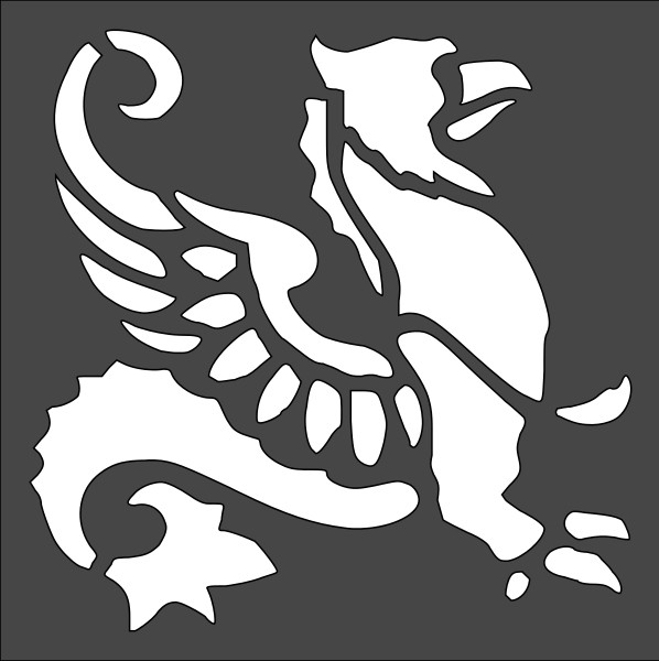 6"x6" Clear Plastic Stencil - Mythical Creature (SA1360)
