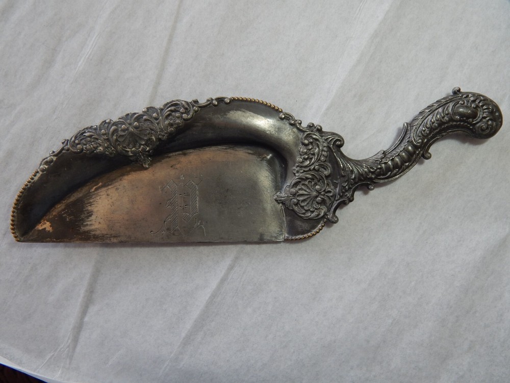 Antique Victorian E.G. Webster & Son Silverplated Crumb Catcher