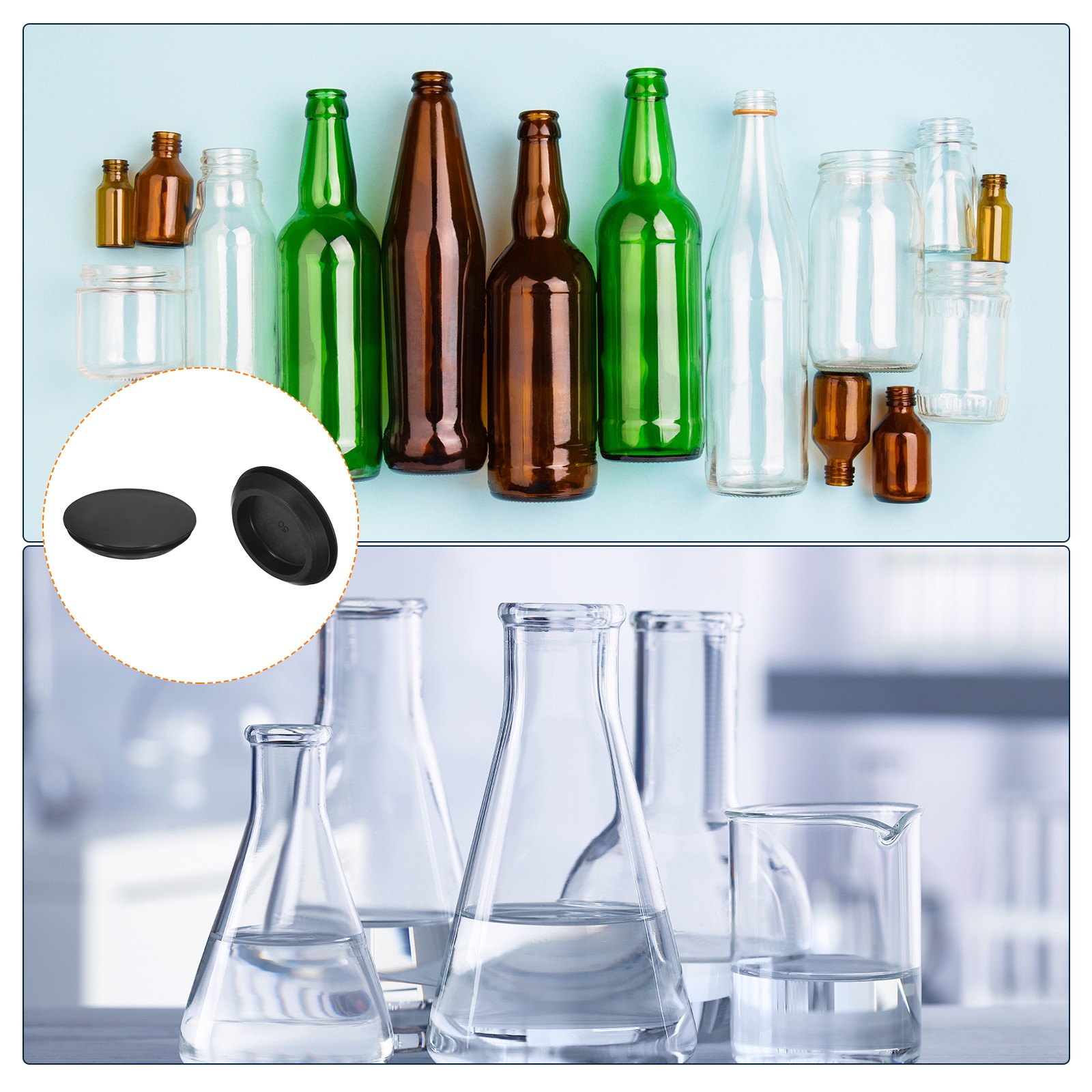 Silicone Plugs Rubber Round Hole Plugs for 50mm Hole Black