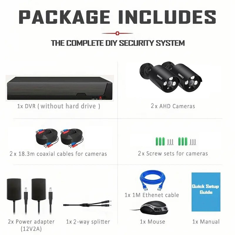 Sansco H.265+ 4MP DVR Security System 4CH DVR CCTV Camera Night Vision