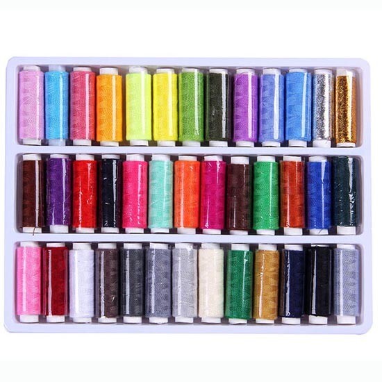 39 Colors Mixed Polyester Spool Sewing Thread Kit Storage box 109 Yards/roll