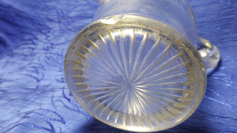 Small Clear Glass Pitcher Star Burst Pattern