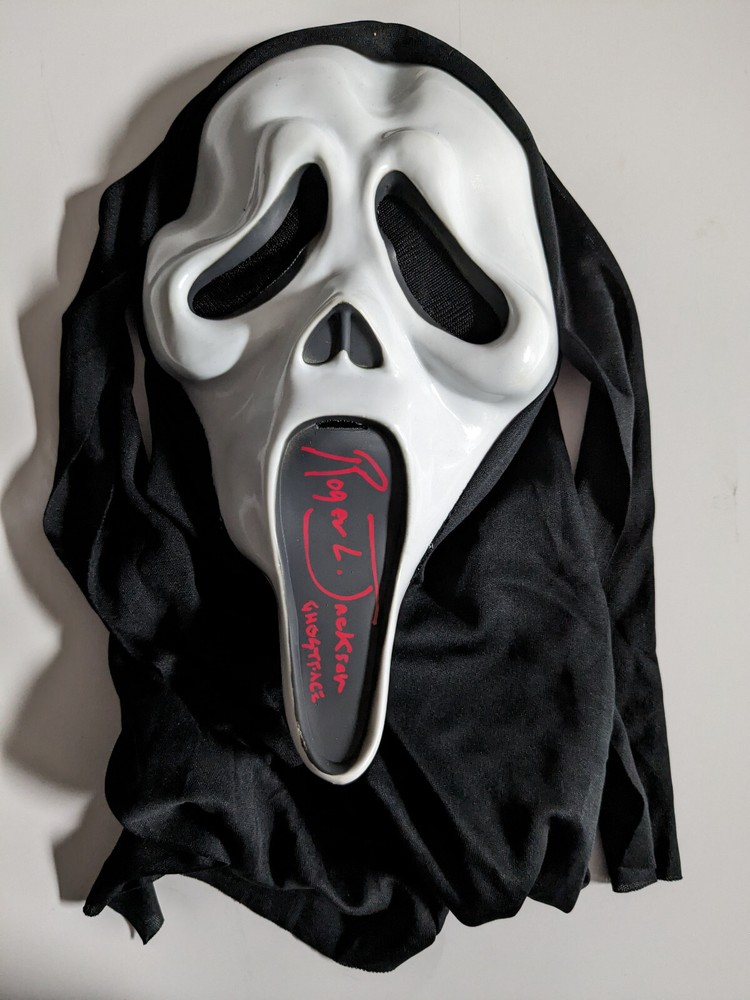 ROGER JACKSON Signed GHOSTFACE MASK Autograph SCREAM JSA COA