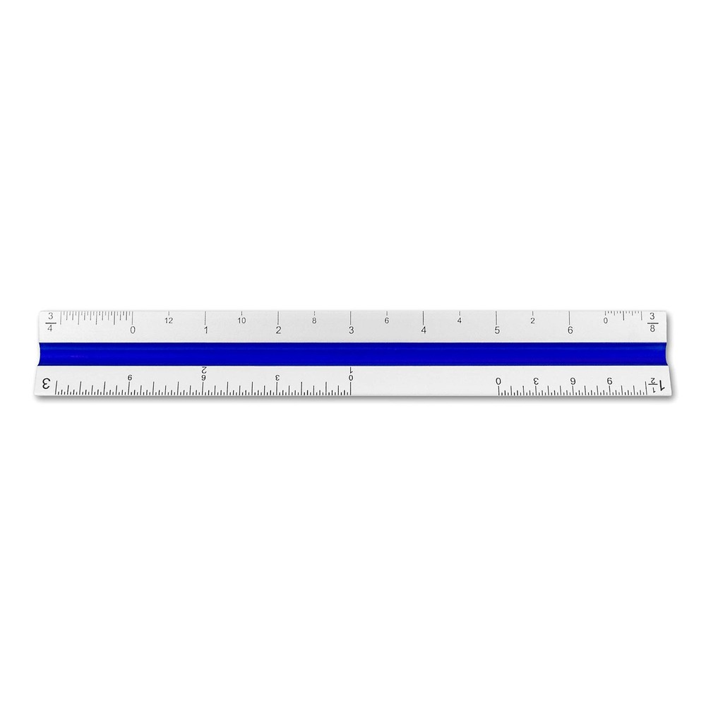 Alumicolor Aluminum Architect Color-Coded Solid Drafting Scale, 6IN, Silver,3...