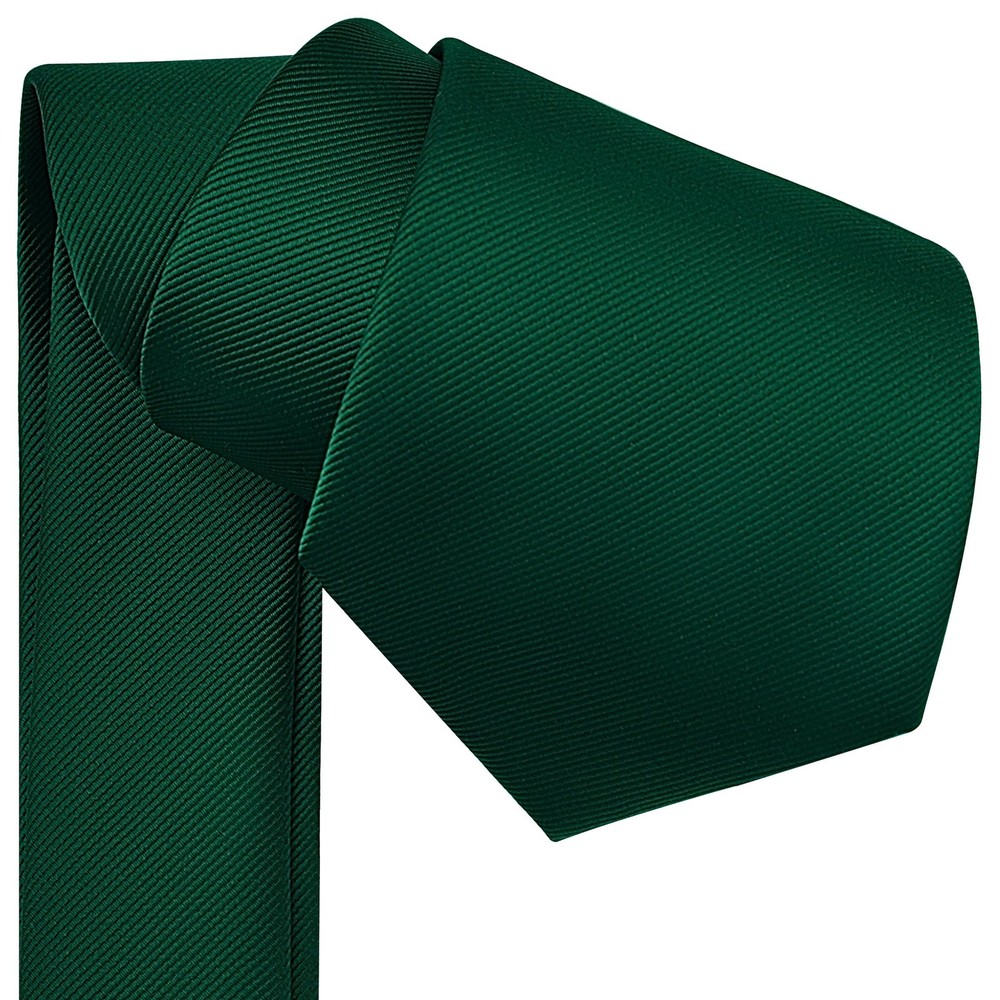 Branduce Dark Green Ties for Men Solid Plain Color Silk general,