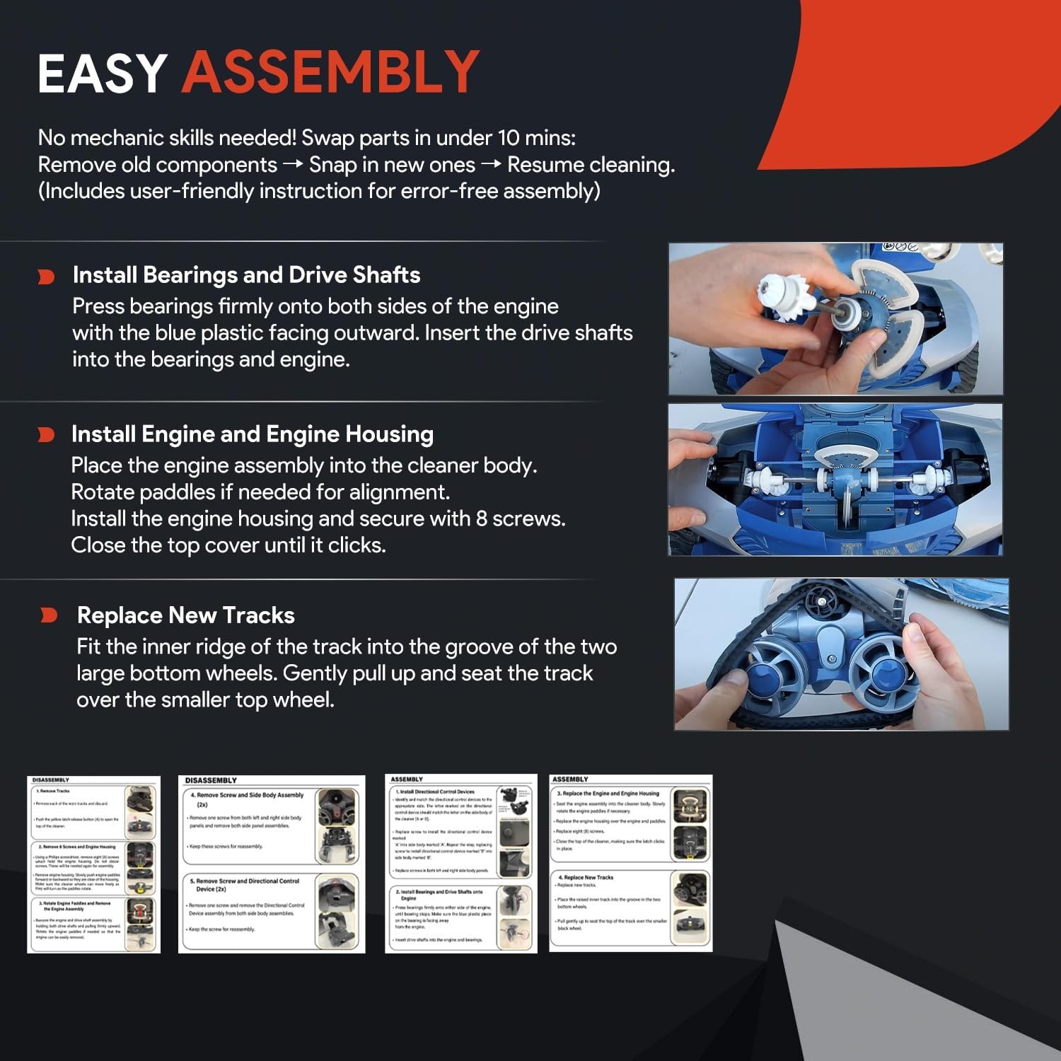 Replacement Parts Kit For Zodiac Baracuda MX8 MX6 Elite Pool Cleaner Tune Up Kit