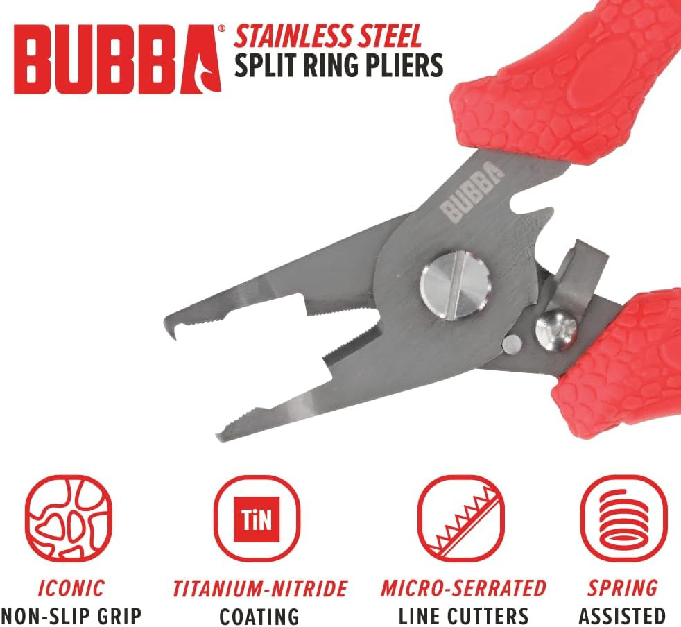 6" Split Ring Pliers Micro Serrated Line Cutters Stainless Steel Construction