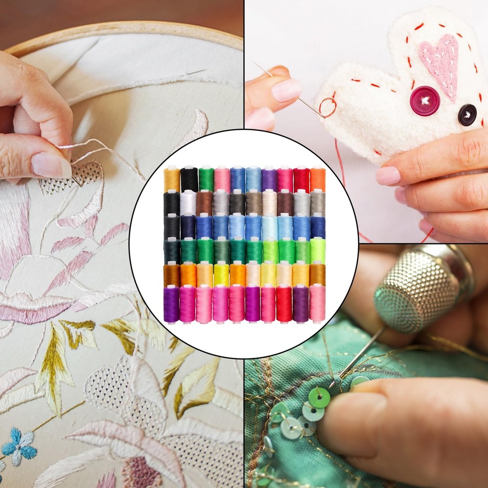 60 PCS Rolls Sewing Threads Kit 400 Yards Polyester Spool All Purpose Craft