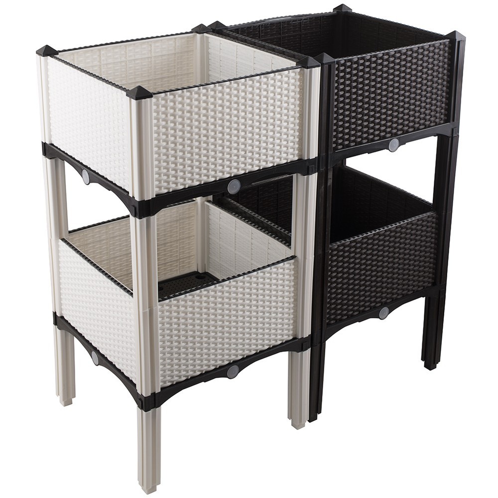 NEW! Modern Home Raised Planter Kit - Stackable Modular Flower/Garden Bed Kit