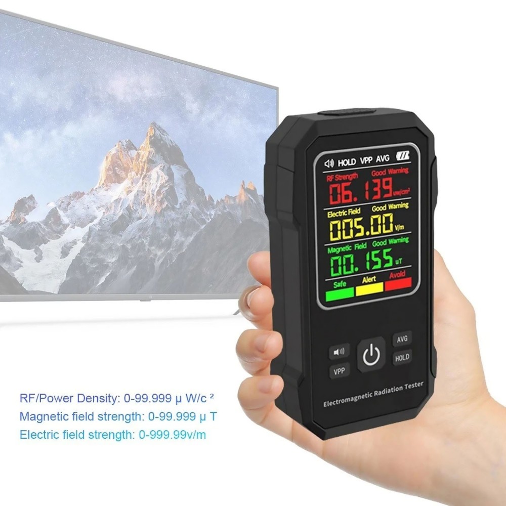 Digital Electromagnetic Radiation Detector EMF Meter with Lock Screen Function