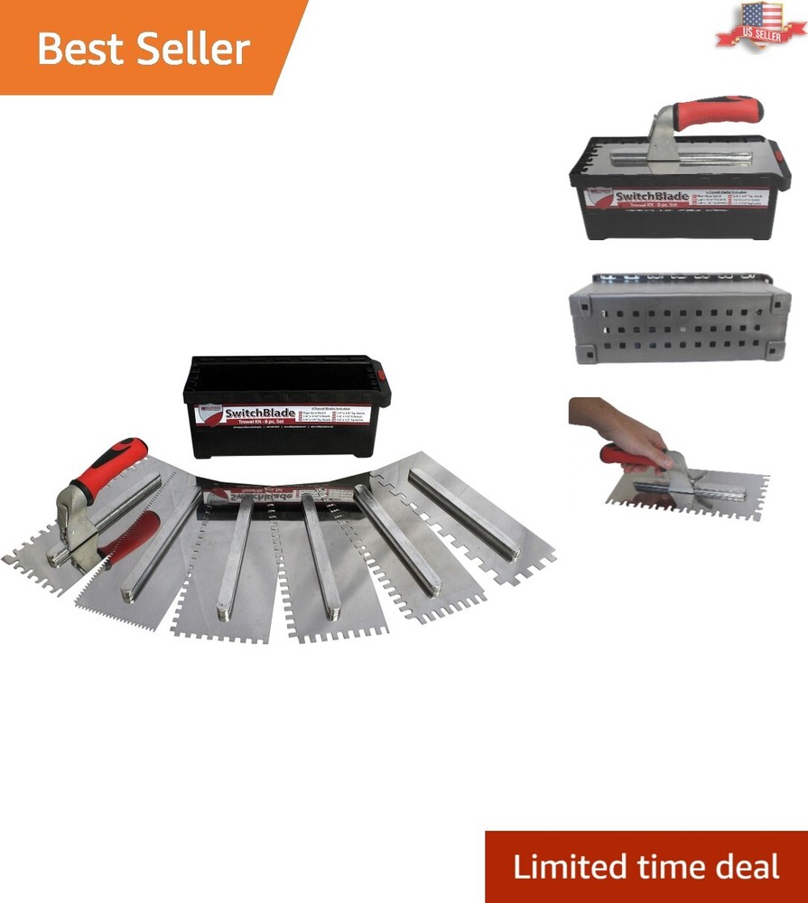 SwitchBlade Trowel Set with 8 Interchangeable Blades - Ergonomic Design