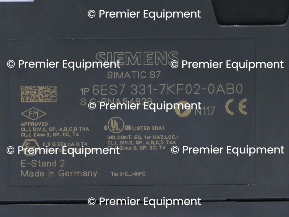 * SIEMENS 6ES7 331-7KF02-0AB0 SIMATIC S7-300 INPUT MODULE