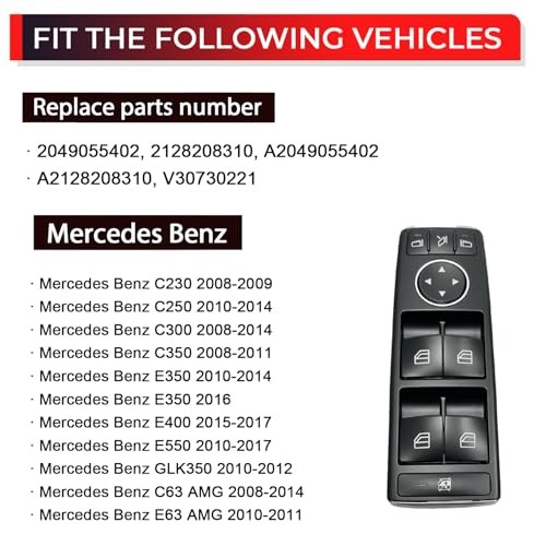 2049055402 Master Power Window Switch Button Front Driver Side Compatible with