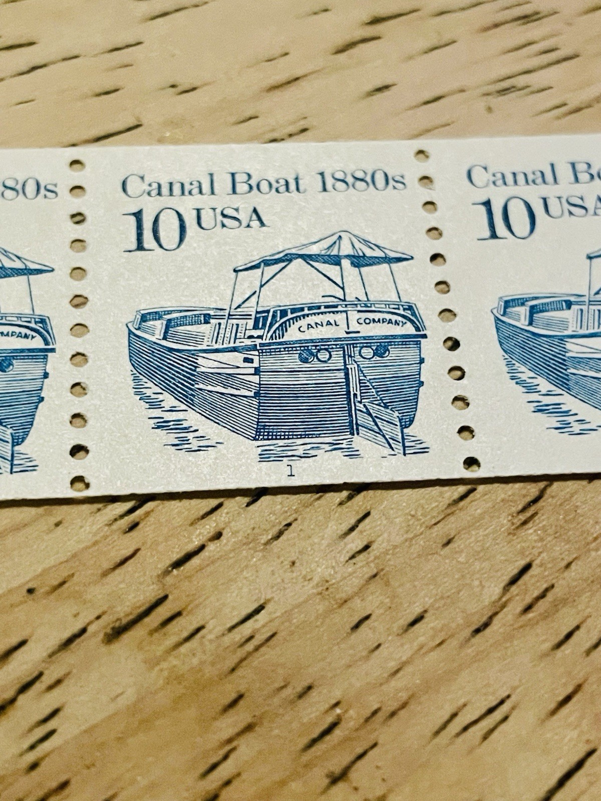 US Stamps 2257a PNC5 10c Canal Boat Plate 1 Dull Gum Overall Tag MNH F-VF