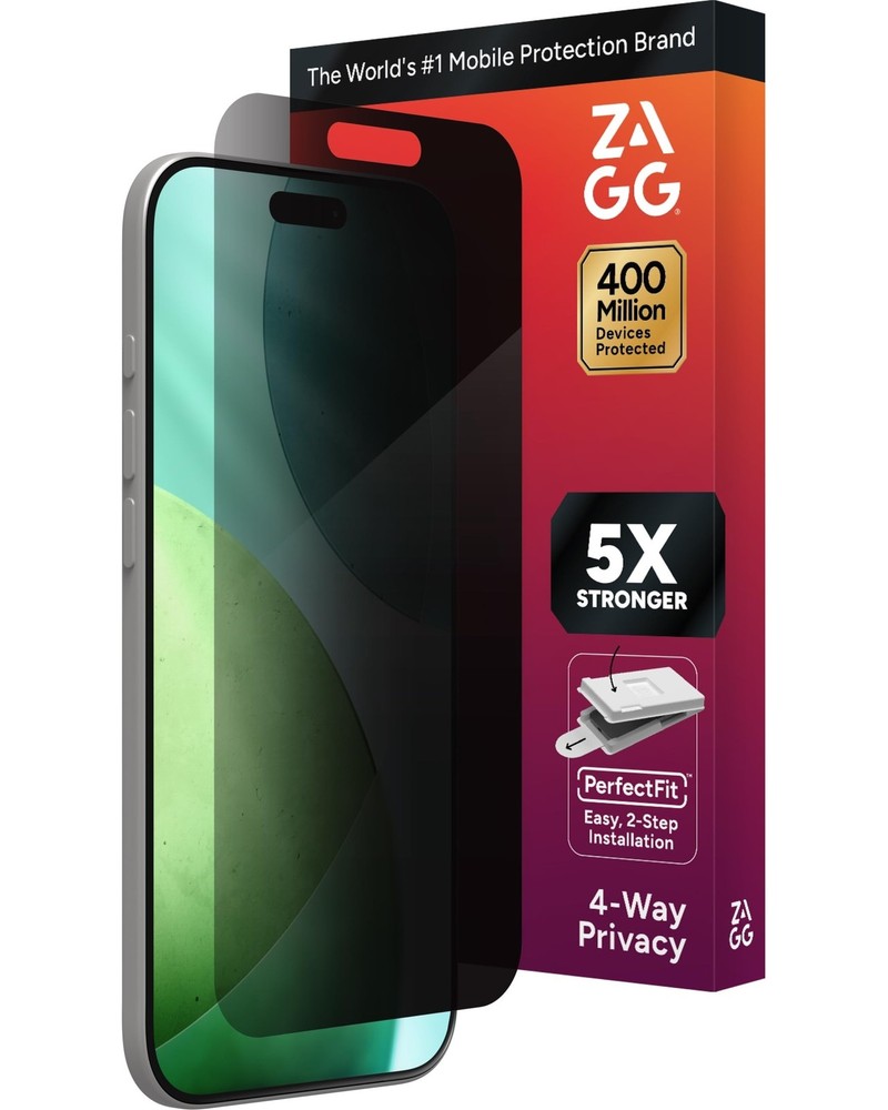 ZAGG Privacy XTR Screen Protector for iPhone Air - 4-Way Privacy Full-Screen ...