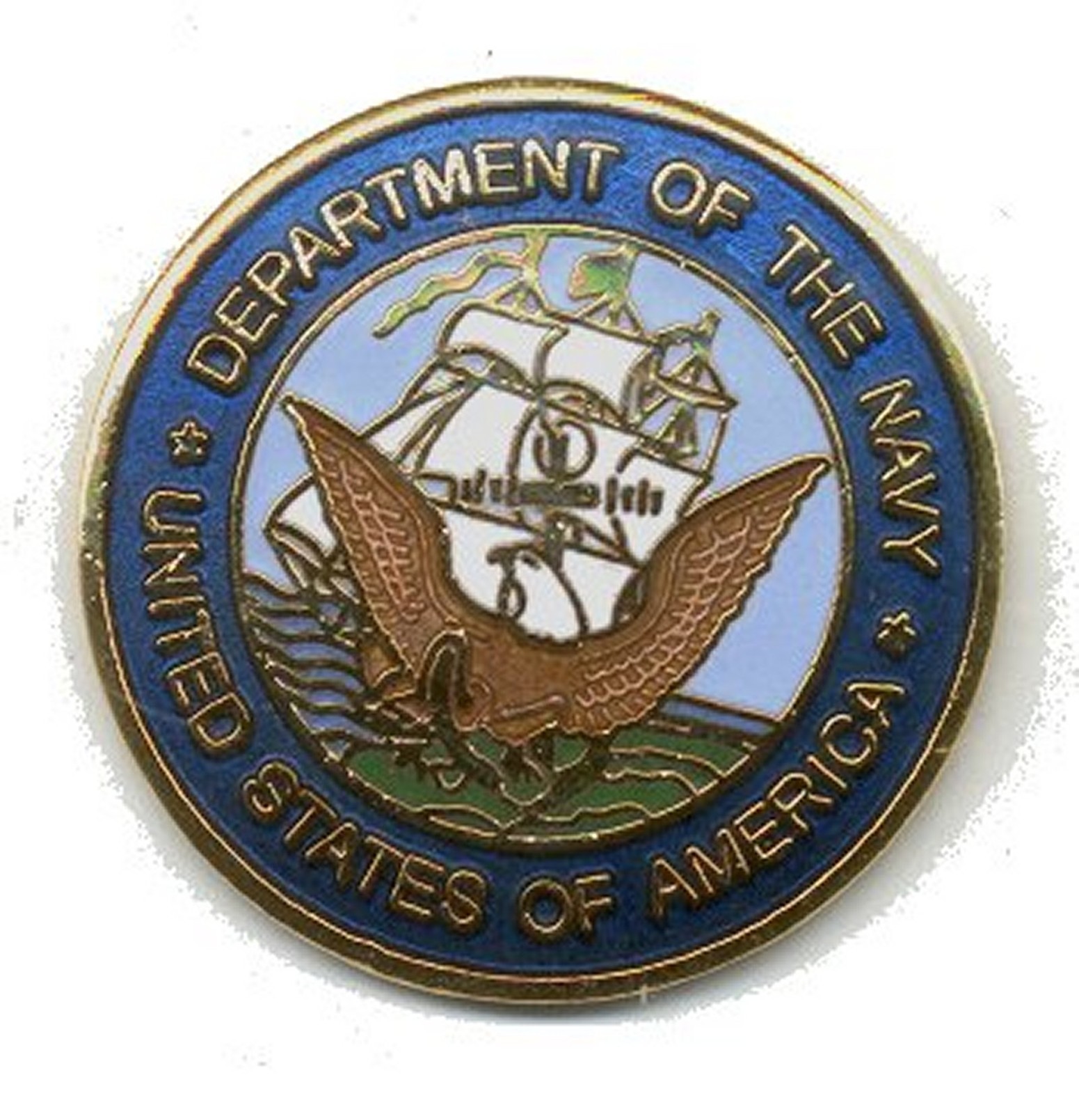 US Navy 14 CT Gold Plated Cloisonne Lapel Pin