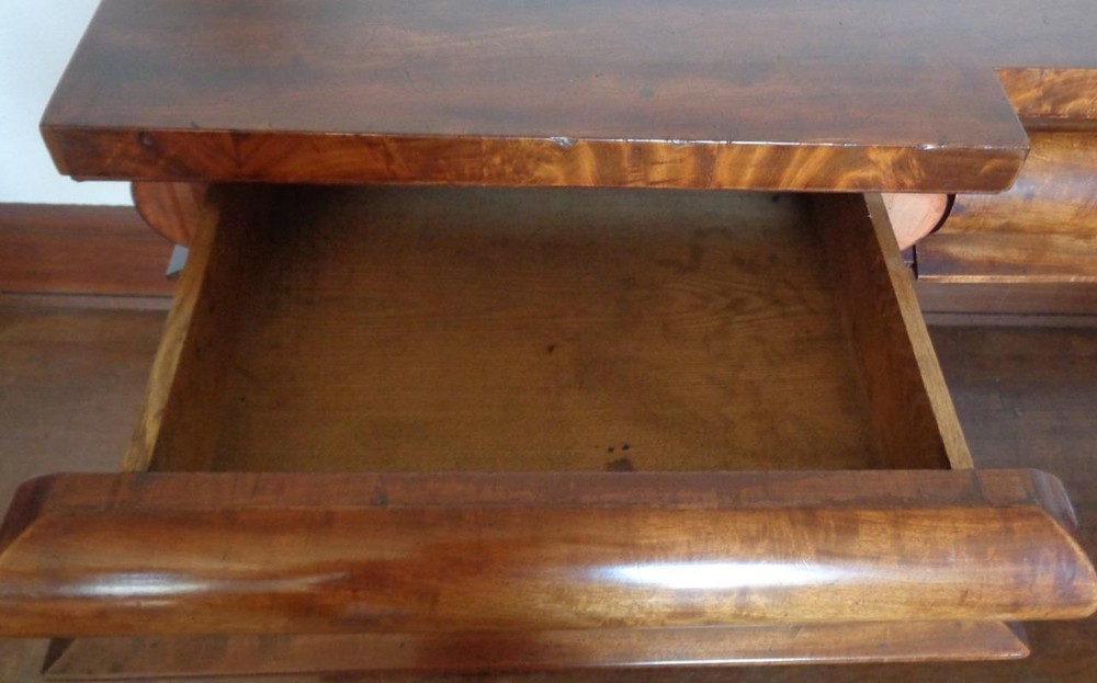 Gorgeous Antique Solid Wood Burled Veneer Finish Extra Large Buffet Sideboard