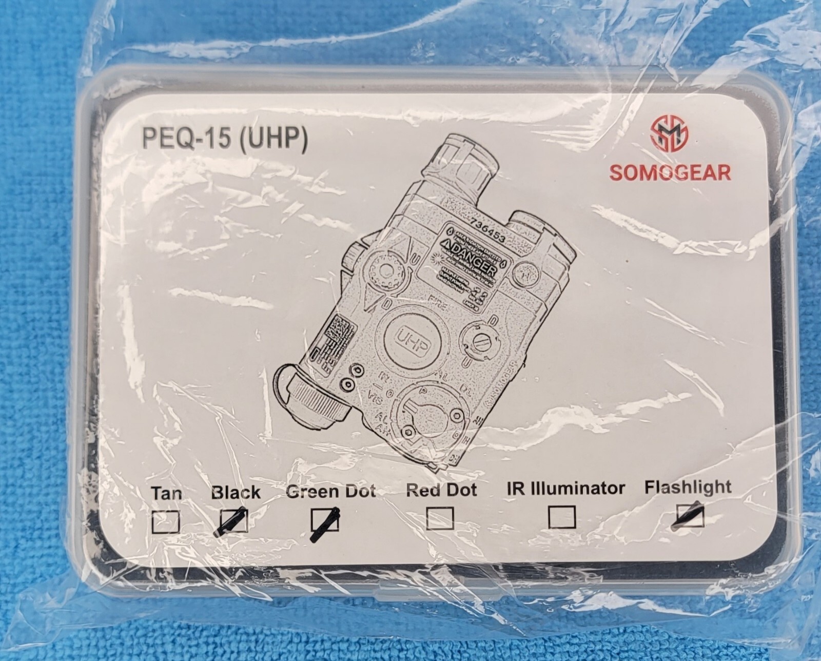 Somogear Peq 15 - Potted, Zeroable, Green Vis/IR Laser + Flashlight Newest Model