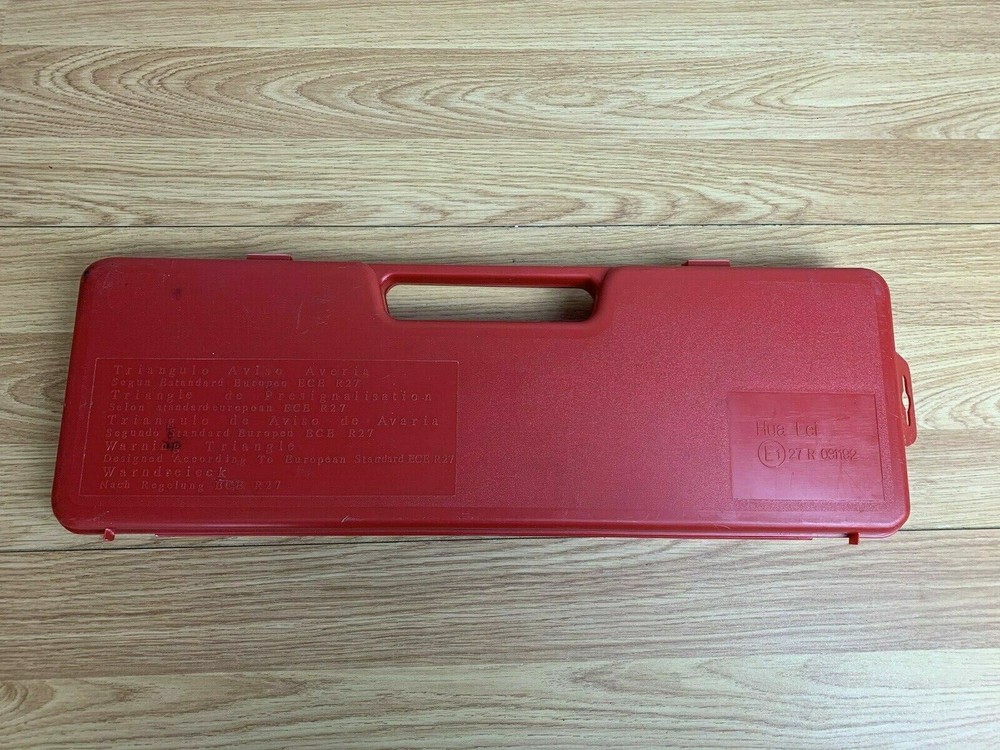 Emergency Warning Triangle Reflective Safety Kit Red Case Car Roadside Hazard