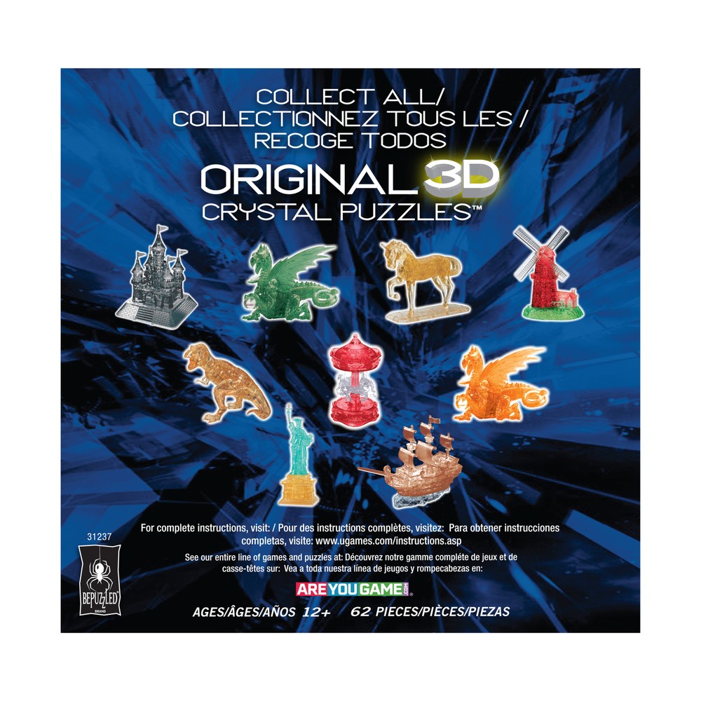 New - BePuzzled 3D Crystal Puzzle - Eagle: 62 Pcs - Ages 12+ | 1 player