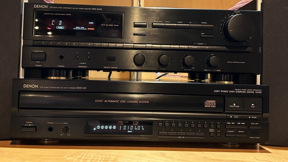 Denon DCM-420 5-Disc CD Changer W/Remote & Operating Instructions Tested Working