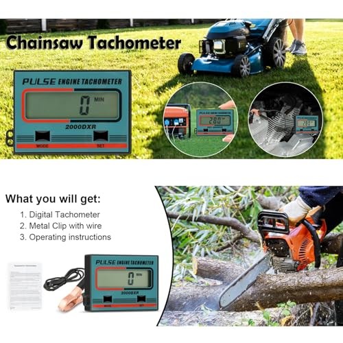 Digital RPM Meter Induction Pulse Tachometer Hour Meter for Small Engines -