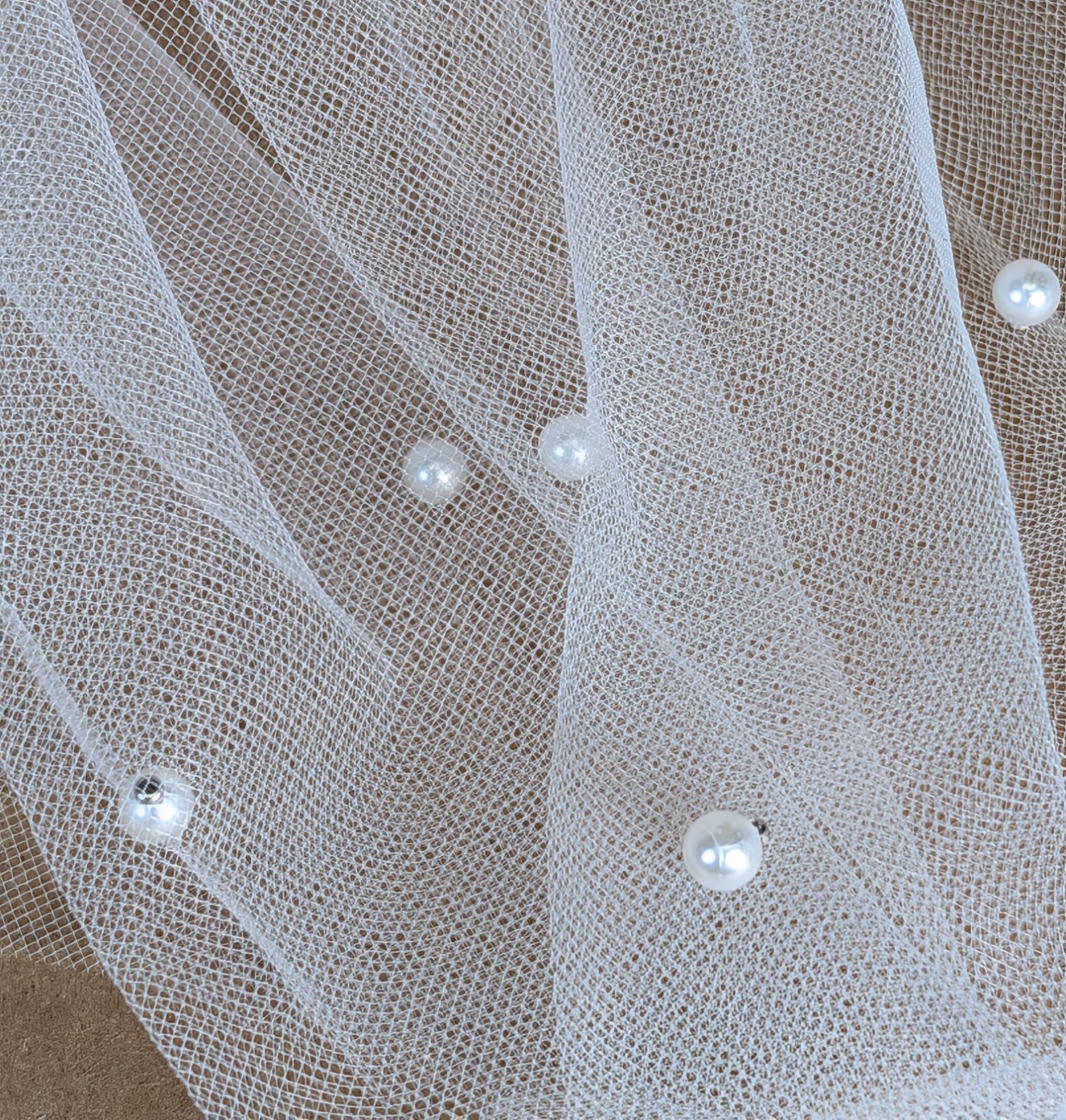 1 Tier Pearl 36 Inch Wedding Bridal Veil With Comb Ivory White