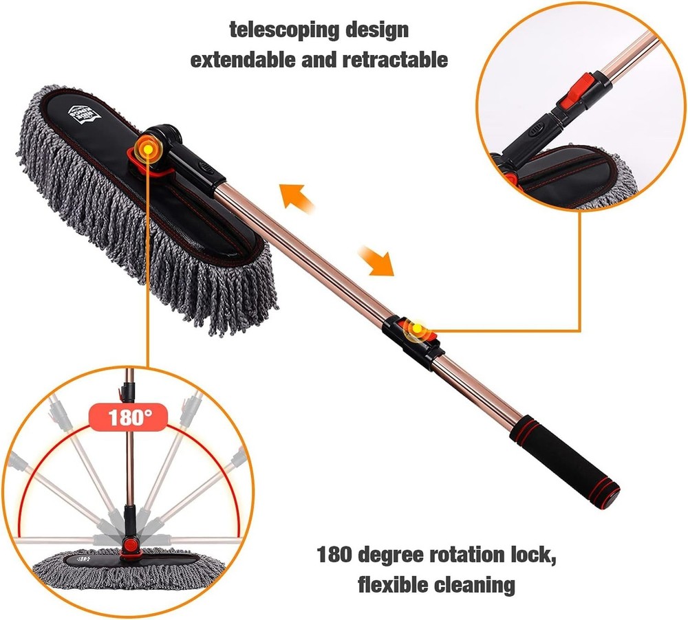Microfiber Duster, Car Duster Kit,Interior & Exterior Cleaning Tools,Dashboar...