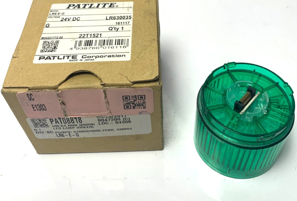 NEW! PATLITE LR6-E-G, LED STACK LIGHT - Green