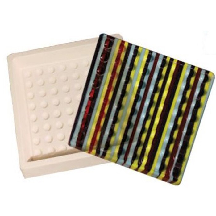 4.75"SQ.-Deep 1" Dot Coaster Dam Mold Glass Fusing
