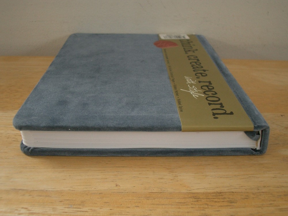 Think. Create. Record. Embossed Casualsuede Journal Blue