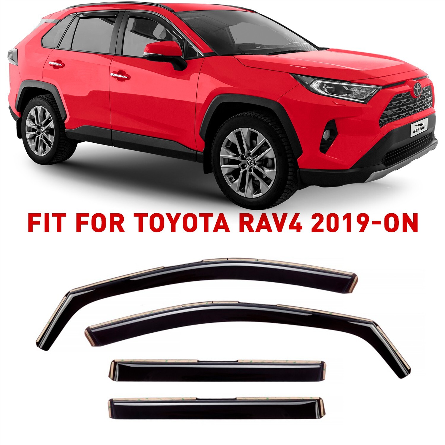 Rain Guards Vent Visors Shade for 2019-2024 Toyota RAV4 SHATTERPROOF