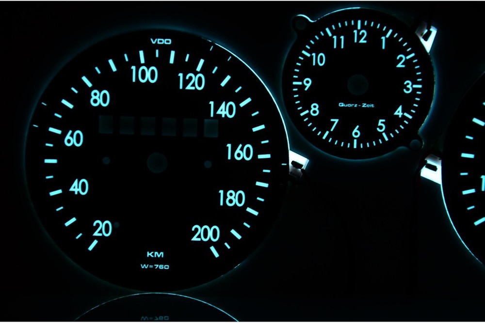 Opel Kadett Glow Gauge Plasma Dials Speedometer Shift Indicators Mph Kmh