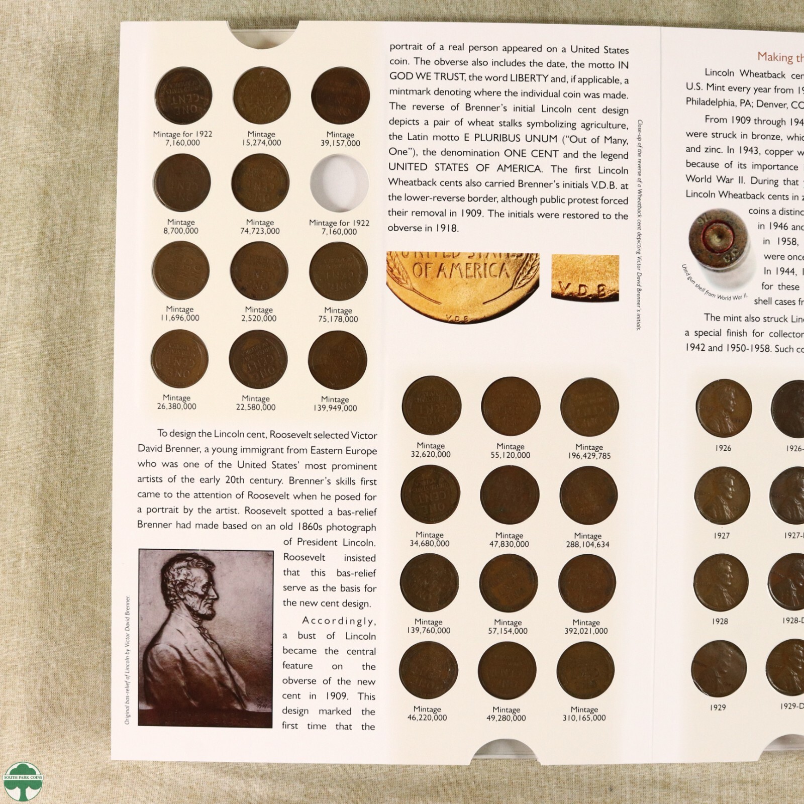 1909-1958 Lincoln Wheat Cent Coin album filled VF/UNC Excluding Five Coins