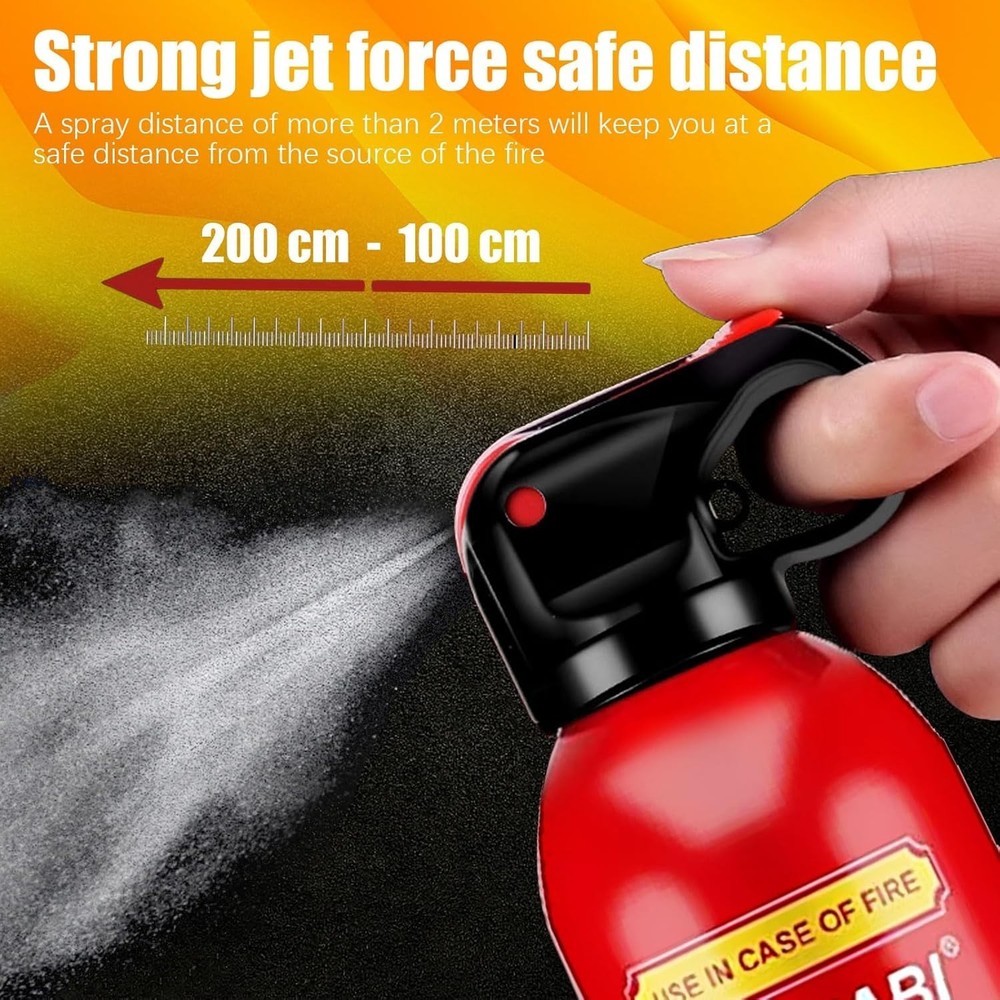 Portable Fire Extinguisher Spray 620ml 4 Pack ABC Multi‑Purpose w/ Bracket