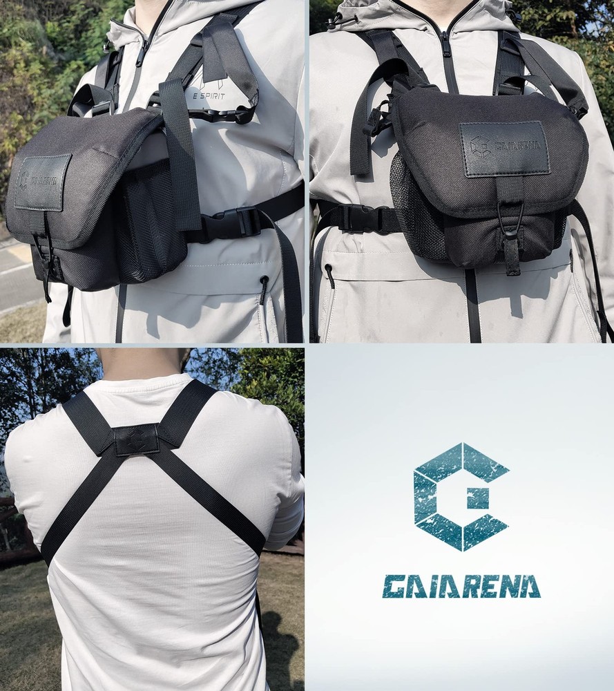 GAIARENA Binocular Harness Chest Pack, Mid Size - Regular Version, Black