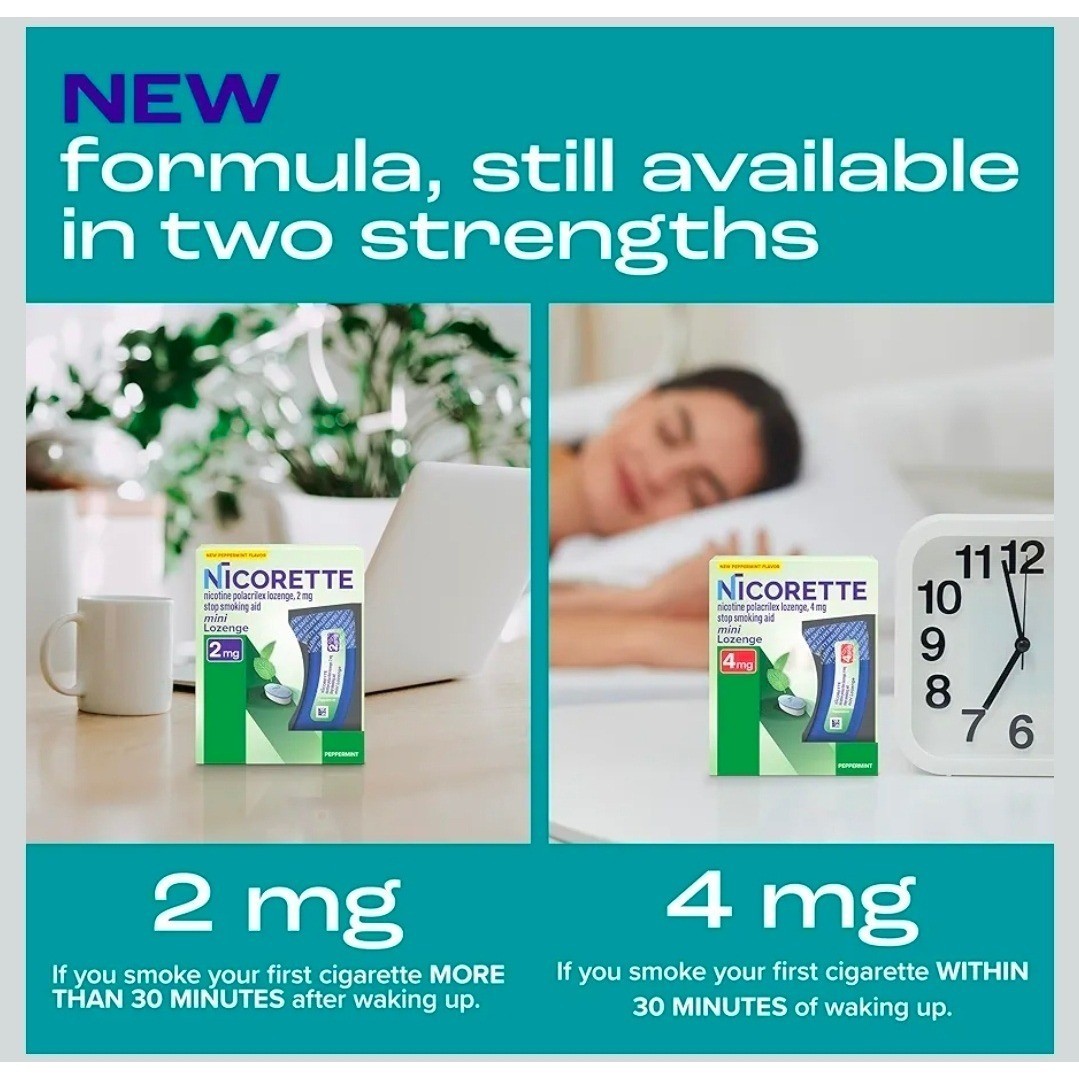 Nicorette Mini Lozenge 4mg Peppermint Cessation Aid New 101 Ct EXP 1/27