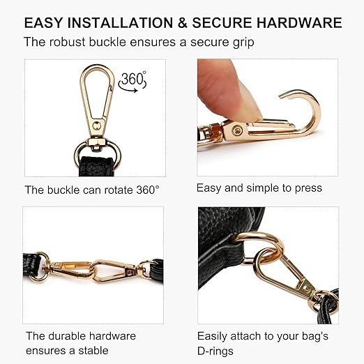 Leather Purse Strap Replacement Black Leather Crossbody Strap Adjustable