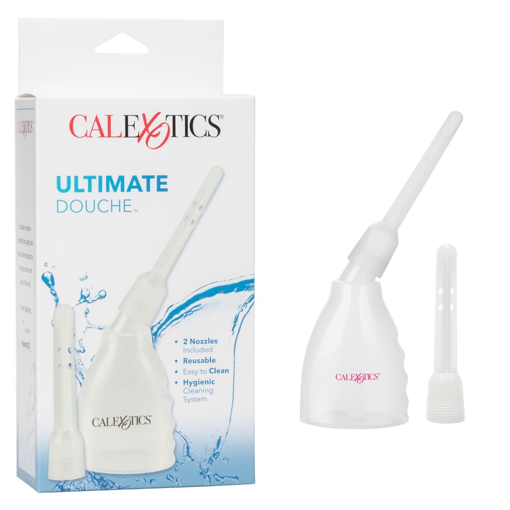 CalExotics Ultimate Douche - Clear Reusable System w/ 2 Nozzles - 5.4oz