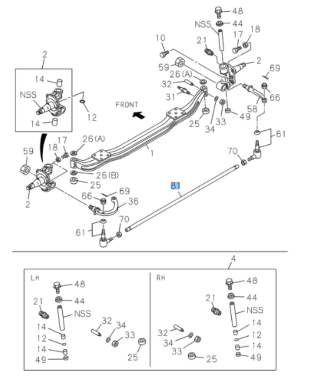 Tie Rod For Isuzu NRR NPR NQR NPR-HD 4JJ1 3.0L 4HE1 4.8L 4HK1 5.2L 95-24