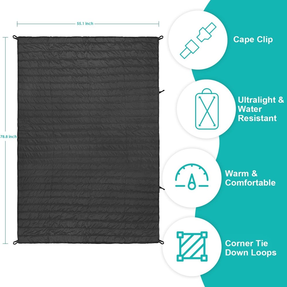Camping Blanket - Puffy, Packable, Lightweight 55 X 78 for Beach Stadium Camp